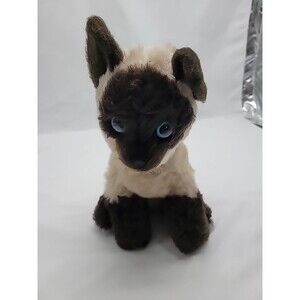 Vintage 1974 Animal Fair Siamese Cat Kitten 10” Plush Stuffed Animal Blue Eyes
